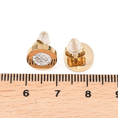 Flat Round 304 Stainless Steel Stud Earrings EJEW-H175-02G-01-1