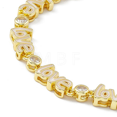 Brass Micro Pave Cubic Zirconia Chain Bracelets BJEW-P288-08G-1