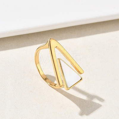 304 Stainless Steel Cuff Open Rings for Women RJEW-F207-03G-G-1