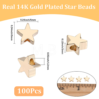 100Pcs Brass Beads KK-BBC0029-16-1