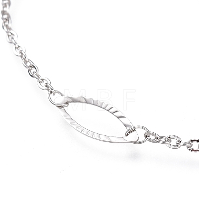 Tarnish Resistant 304 Stainless Steel Cable Chain Anklets AJEW-M026-11P-1