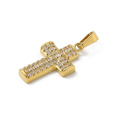 Ion Plating(IP) 304 Stainless Steel Micro Pave Cubic Zirconia Pendants STAS-Z107-08G-16-1