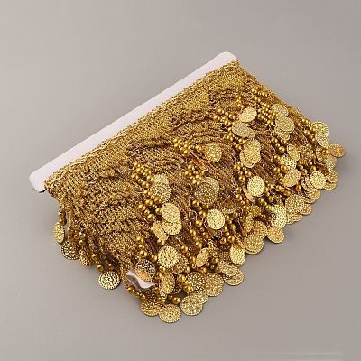 Sparkle Polyester Tassel Lace Trims OCOR-WH0071-024-1