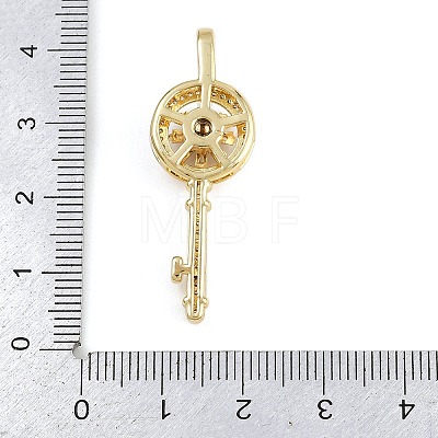 Brass Micro Pave Clear Cubic Zirconia Pendants KK-D409-21G-1
