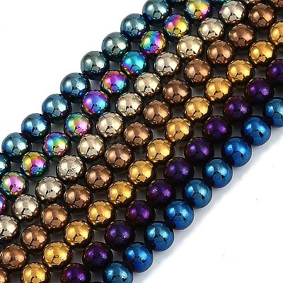 Electroplated Synthetic Magnetic Hematite Beads Strands G-G174-L01-1