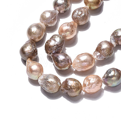 Natural Baroque Pearl Keshi Pearl Beads Strands PEAR-S019-06B-1