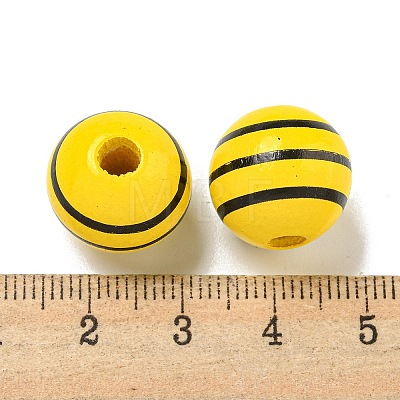 Printed Wood European Beads WOOD-G022-14E-1