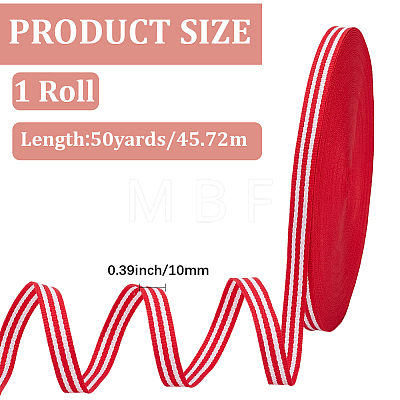 Polyester Stripe Pattern Ribbon OCOR-WH20003-120-1