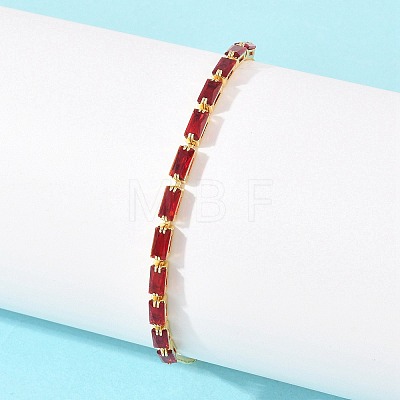 Rectangle Brass Micro Pave Cubic Zirconia Slider Bracelets KK-A305-02G-05-1