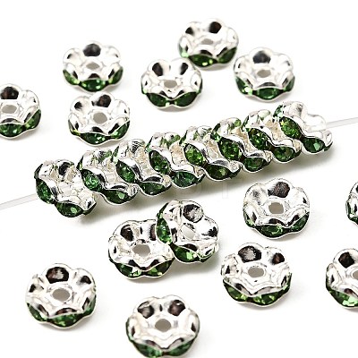 Brass Grade A Rhinestone Spacer Beads RSB030NF-10-1