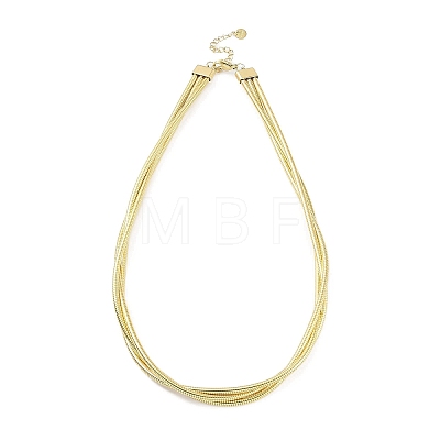 304 Stainless Steel Multi Layered Round Snake Chain Necklaces for Women NJEW-C055-03G-1