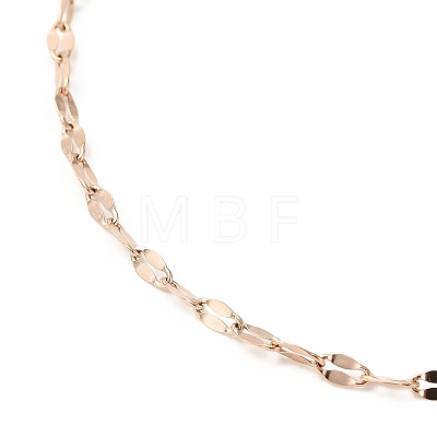 Ion Plating(IP) 304 Stainless Steel Dapped Chain Necklace for Men Women NJEW-E076-02RG-1
