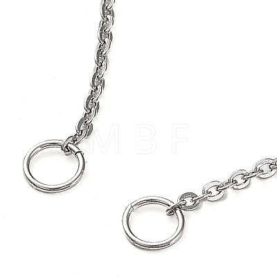 Rhodium Plated 925 Sterling Silver Cable Chains Necklace Makings STER-B001-01P-1