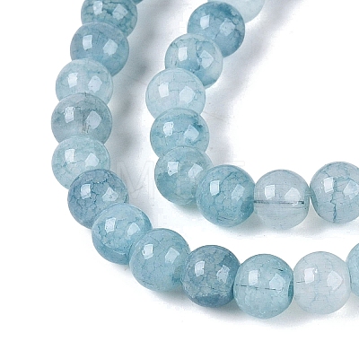 Ombre Effect Dyed Crackle Glass Beads Strands GLAA-Q106-01A-B26-1