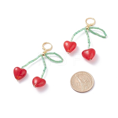 Cherry Dangle Hoop Earrings for Girl Women X1-EJEW-TA00024-1