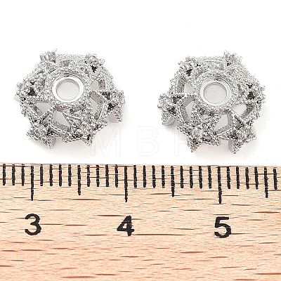 Brass Micro Pave Clear Cubic Zirconia Bead Caps KK-U028-01P-1