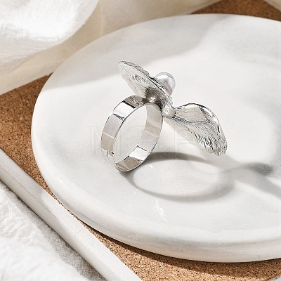 Conch Alloy Adjustable Rings for Women RJEW-B108-03P-1