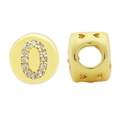 Brass Micro Pave Clear Cubic Zirconia Beads KK-T030-LA843-OX3-1