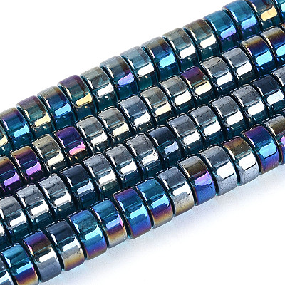 AB Color Plated Transparent Glass Beads Strands GLAA-T026-4x8mm-T03-1