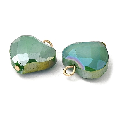 Imitation Jade Glass Pendants KK-Q777-01G-03-1
