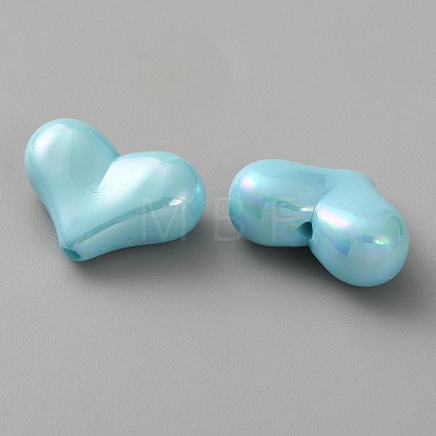 Electroplate Opaque Acrylic Beads MACR-WH0010-38B-1