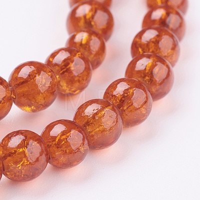 Spray Painted Crackle Glass Beads Strands CCG-Q001-6mm-09-1