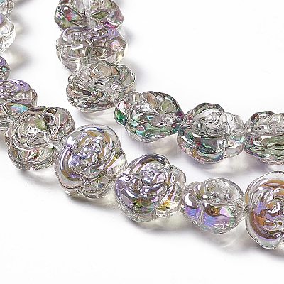 Electroplate Glass Beads Strands EGLA-L040-HR03-1
