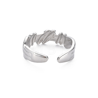 304 Stainless Steel Empaistic Open Cuff Rings RJEW-N038-044P-1