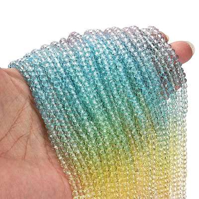 Transparent Painted Glass Beads Strands DGLA-A034-T3mm-A15-1