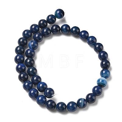 Natural Banded Agate Beads Strands G-I392-A01-10mm-1