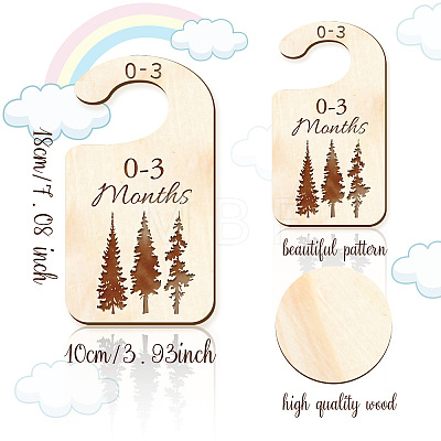 Wood Baby Closet Size Dividers AJEW-WH0352-007-1