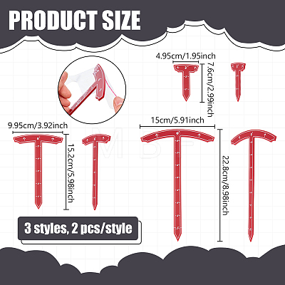 6Pcs 6 Styles Acrylic Depth Measuring Tools TOOL-BC0003-52-1