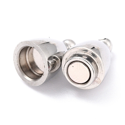 304 Stainless Steel Magnetic Clasps with Loops STAS-M290-06A-P-1
