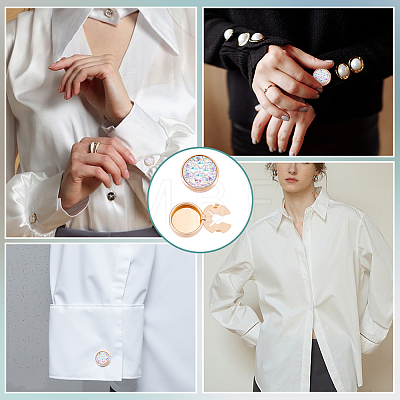Flat Round Brass Cufflinks FIND-WH0366-453KCG-1