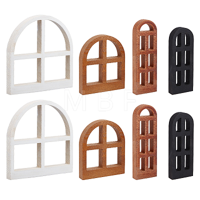 8Pcs 4Styles Wood Cutouts WOOD-WH0131-21C-1