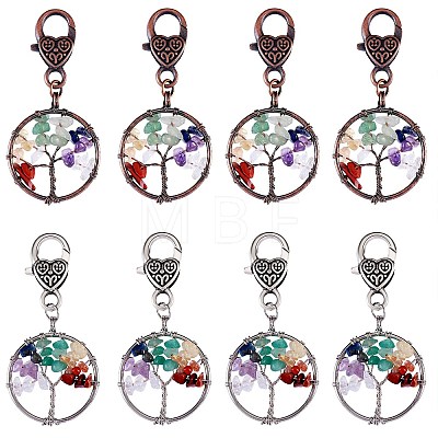 Natural/Synthetic Mixed Stone Pendant Decoration Sets HJEW-SW00005-1