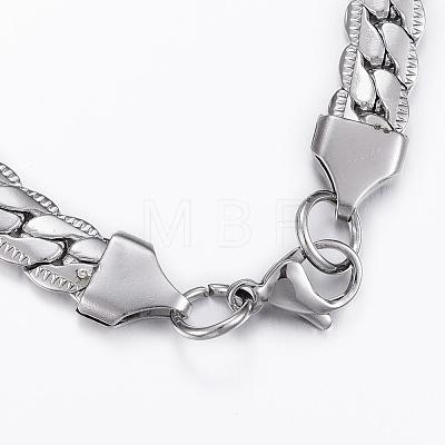 304 Stainless Steel Curb Chain Bracelets BJEW-H491-03P-1