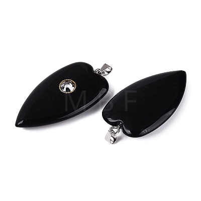 Natural Obsidian Pendants G-Q601-47A-1