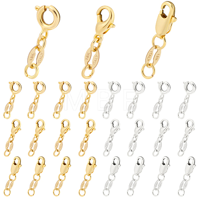 24Pcs 6 Styles Brass Spring Ring Clasps FIND-PH0009-98-1