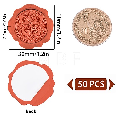 CRASPIRE Adhesive Wax Seal Stickers DIY-CP0008-18U-1
