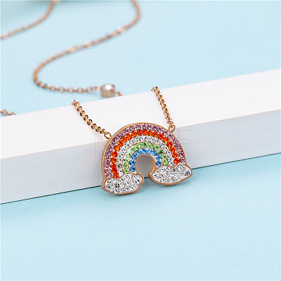 Elegant Rainbow Cloud Bridge Women's Necklace FB8483-1