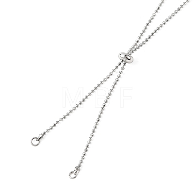 Adjustable 304 Stainless Steel Ball Chains Slider Necklaces Making AJEW-JB01660-02-1