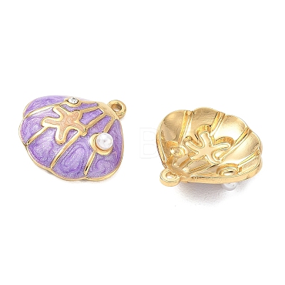 304 Stainless Steel Enamel Pendants STAS-Q119-27G-03-1