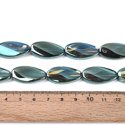 Electroplate Transparent Glass Beads Strands EGLA-N055-02H-1