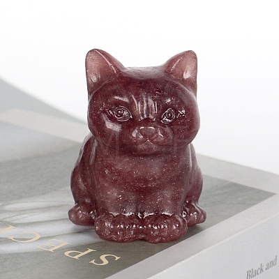 Natural Strawberry Quartz Carved Figurines Statues for Home Desktop Decoration PW-WG057ED-05-1