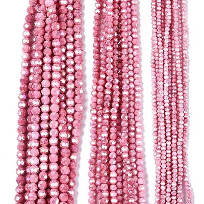 Anti-Tarnish Electroplate Glass Beads Strands EGLA-ZX010-8mm-03-1