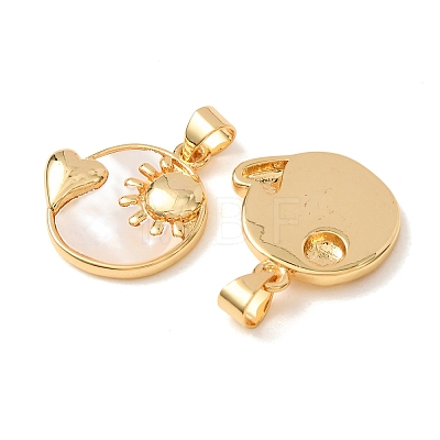 Brass with White Shell Pendants KK-CBA2F11-39G-1