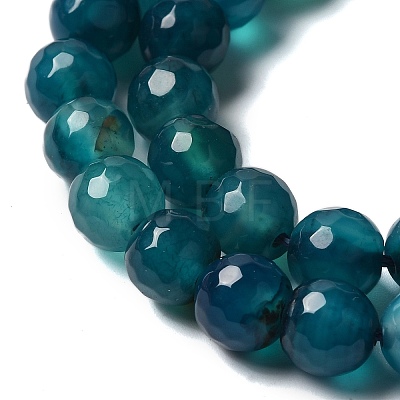 Dyed & Heated Natural Agate Beads Strands G-P539-D01-08-1