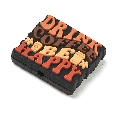 Coffee Theme Silicone Beads SL-CBACE28-01F-1