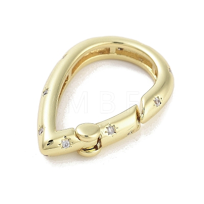 Brass Micro Pave Clear Cubic Zirconia Spring Gate Rings KK-M293-52G-1